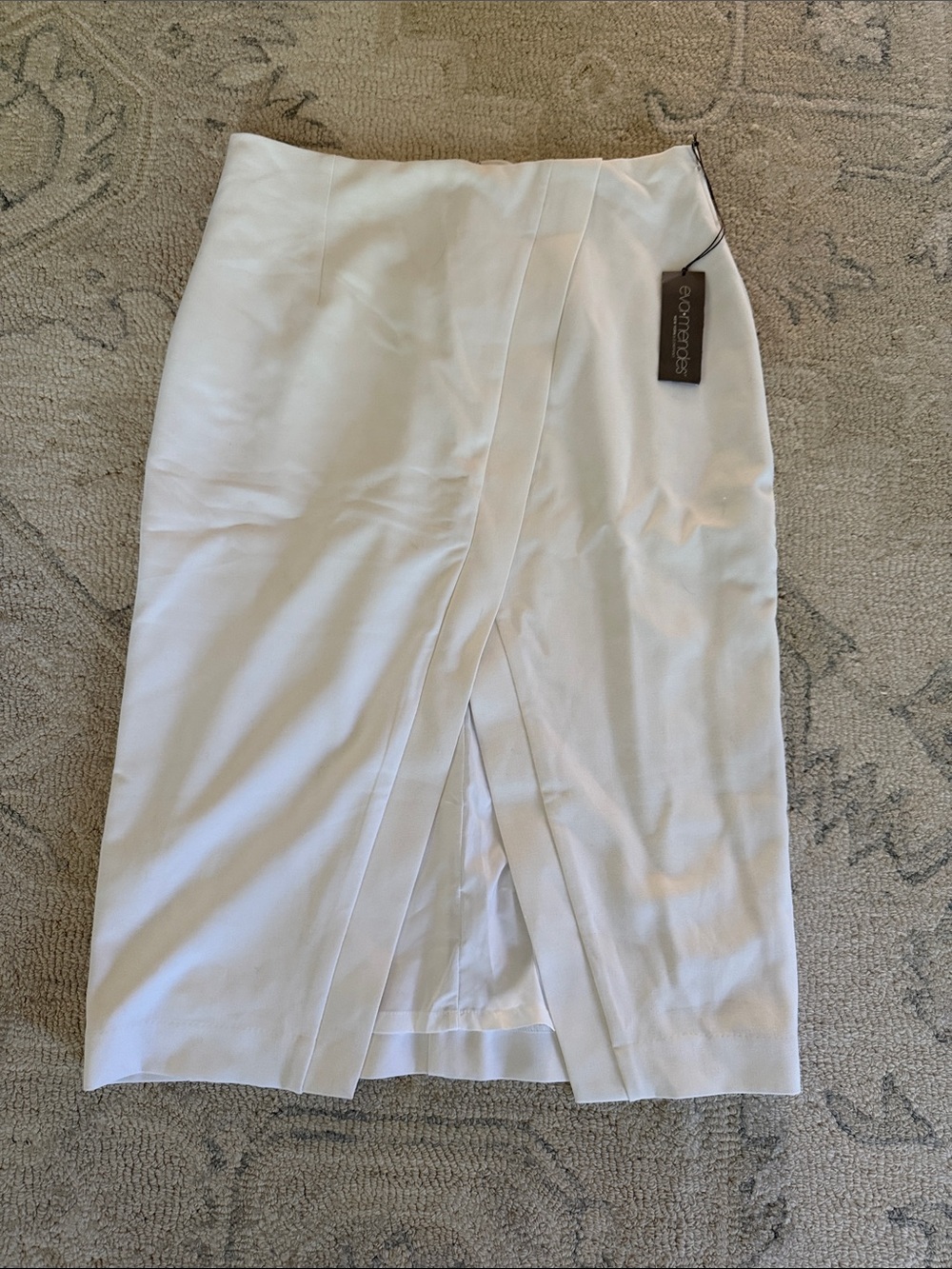 NY&C White Midi Wrap-Front Pencil Skirt